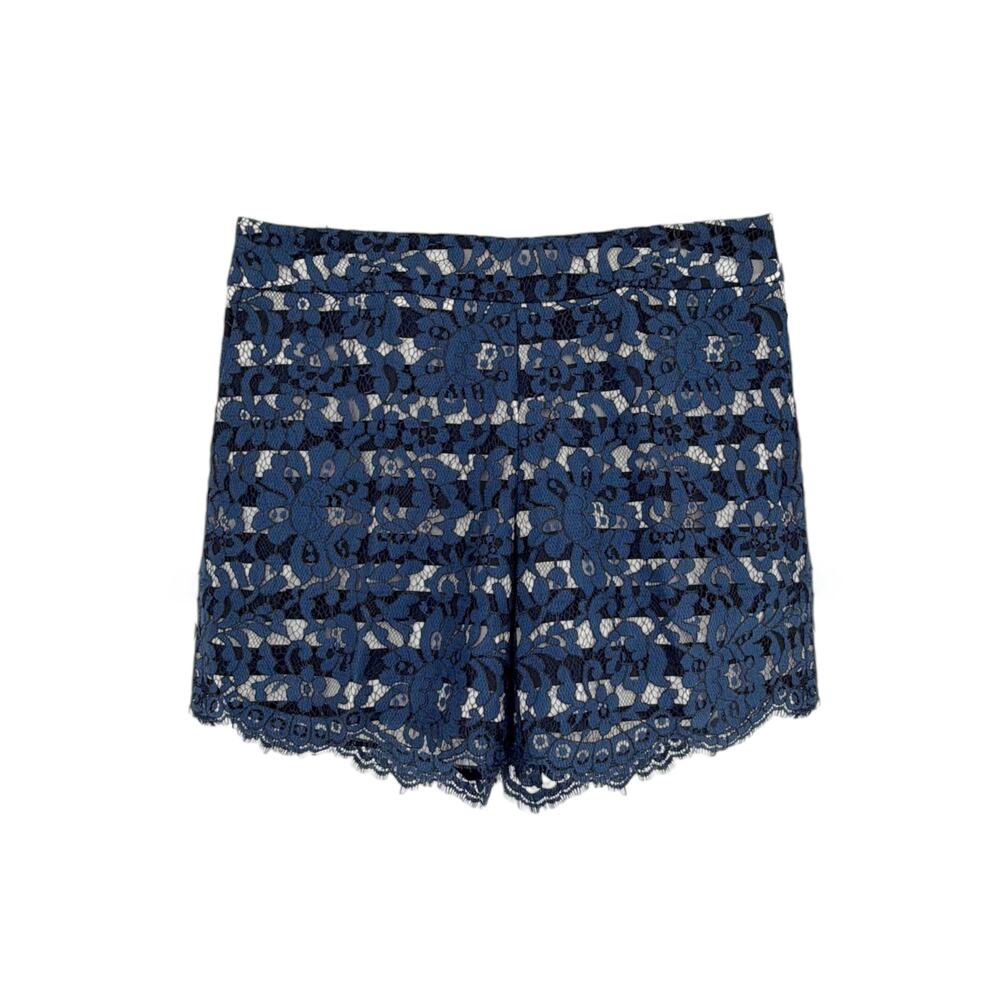 ANTHROPOLOGIE Cartonnier Scalloped Lacework Shorts in Blue 0